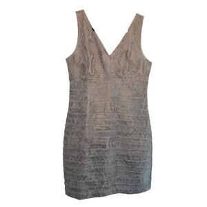Express Brown Metallic Snakeskin Print Cocktail Dress size Large